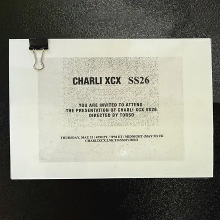 Charli xcx - SS26 artwork