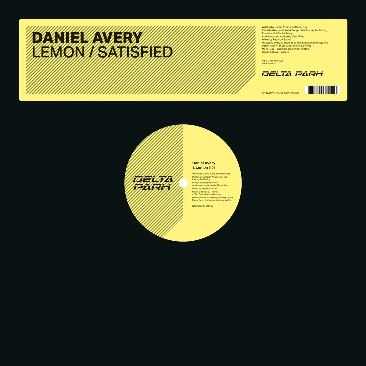 Daniel Avery - Lemon / Satisfied artwork
